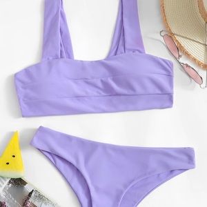 purple matching bikini set